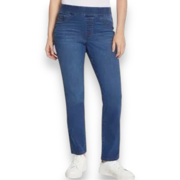 Nine West Ladies Size 6 Heidi Pull On Straight Jeans - Picture 1 of 6